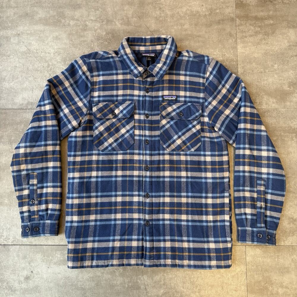 Patagonia Men's Fjord Insulated Long Sleeve Plaid Flannel Shirt Medium - NWOT